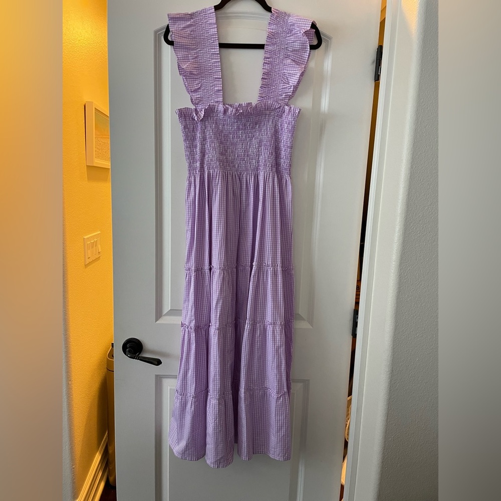 Hill House Ellie Nap Dress Purple Gingham. Size M.